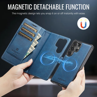 Detachable 2-in-1 Leather Wallet Case for Samsung Galaxy – Magnetic Card Holder, Kickstand & MagSafe-Compatible Design