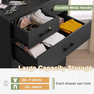 Hasuit Black 6-Drawer Dresser