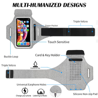 Running Sports Armband with Zipper Bag – Fits iPhone & Samsung Phones up to 6.9''