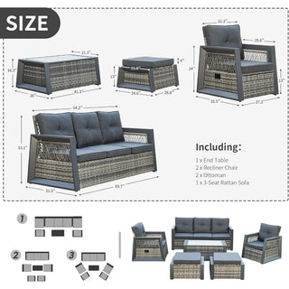 Solstice 6-Piece Reclining Patio Set