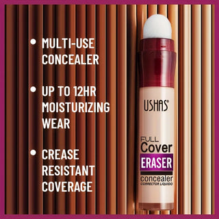 USHAS Sponge Head Concealer, Long-Lasting Cream Concealer for Dark Circles, Freckles, Acne Marks, Pigmentation, Blemishes, and Whole-Face Coverage