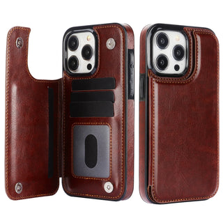 PU Leather Wallet iPhone Case with Card Slots, Magnetic Flip Cover, Stand Holder, Shockproof TPU Shell for iPhone 16E 16 15 14 13 12 11 SE XR X 8 7 Series