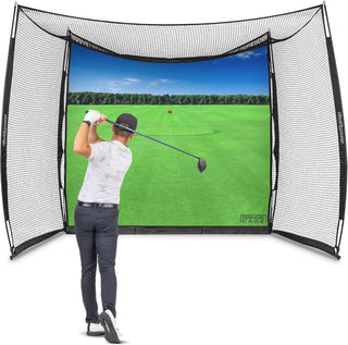 Range Cage 10 ft x 8 ft Golf Practice Net with Impact Screen