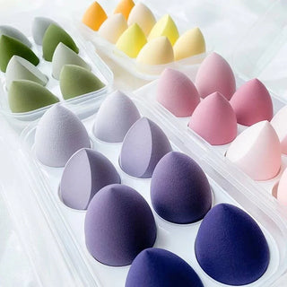 4pcs  Blender Beauty Egg Puff With Storage Box