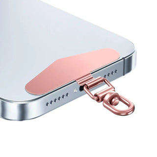 360° Rotatable Steel Phone Tether Tab – Ultra-Thin Metal Patch Lanyard Connector for All Smartphones
