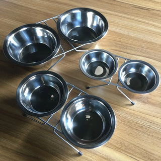 Stainless Steel Double Bowl Feeder