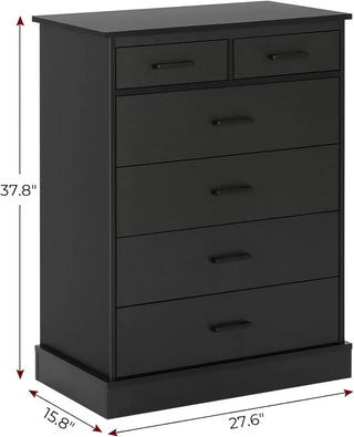 Hasuit Black 6-Drawer Dresser