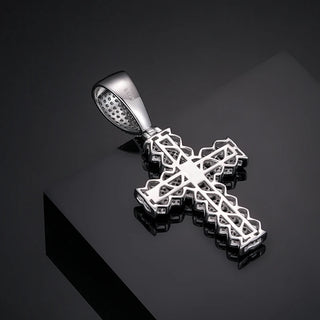 ICEOUTBOX Tennis Chain Hip Hop Cross Pendant Necklace