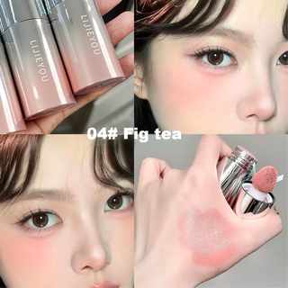 Air Cushion Blush Stick, Natural Dewy Face Rouge with Sponge Applicator, Long-Lasting Lip & Cheek Tint, Easy-Blend Makeup Stick