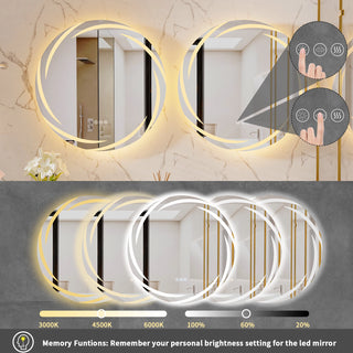 LUVODI Luxe Circle LED Anti-Fog Bathroom Mirror