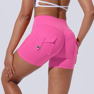 CEODOGG Nylon Women Scrunch Button Booty Shorts