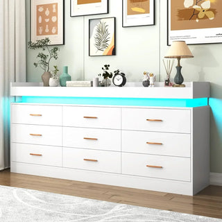 LumiStor 9-Drawer LED Dresser