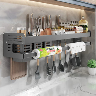 Aluminum Wall-Mounted Kitchen Storage Rack