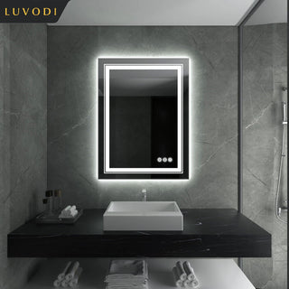 LUVODI Dual-Light Crystal Clear LED Bathroom Mirror