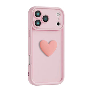 Luxury Cute 3D Love Heart Soft iPhone Case, Full Coverage Shockproof Matte Candy Phone Cover