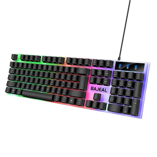 BAJEAL Wired USB Keyboard With Lights and Mouse