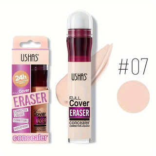 USHAS Sponge Head Concealer, Long-Lasting Cream Concealer for Dark Circles, Freckles, Acne Marks, Pigmentation, Blemishes, and Whole-Face Coverage