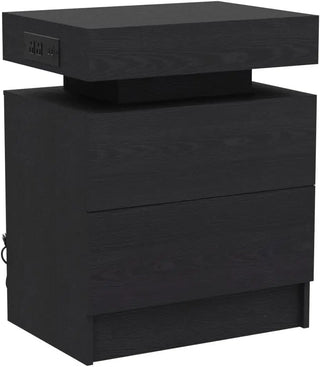 Touch of Modern Nightstand with LED Light and 2 Drawers