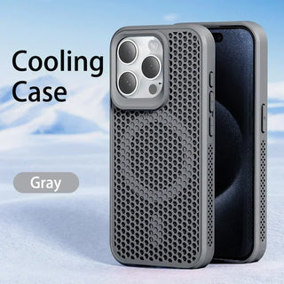 Honeycomb Cooling Magnetic iPhone Case – Breathable Heat-Dissipation Hard Cover for MagSafe