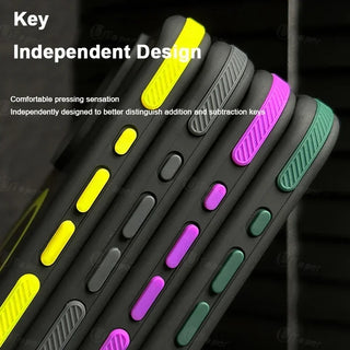 Bicolor Matte Frosted Magnetic iPhone Case – Translucent Shockproof Hard Cover with Independent Buttons