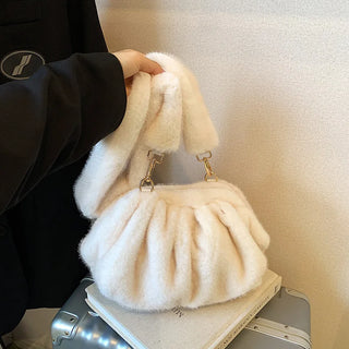 Wrinkled Cloud Shoulder Bag - Luxe Winter Fluff Meets Everyday Function