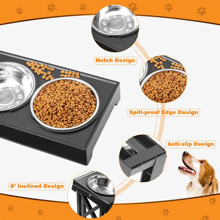 Kimpets  Double Bowls Stand 3 Adjustable Height