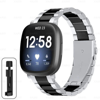 Premium Stainless Steel Watch Band for Fitbit Versa 2 – Adjustable Metal Strap