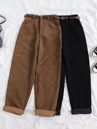 JMPRS Women Spring Corduroy High Waist Autumn Wide Leg Pants