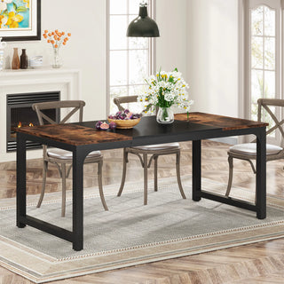 Tribesigns Industrial Dining Table – Rectangular Kitchen Table for 6–8 People