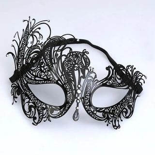 Black Gold Skull Metal Mask – Venetian Masquerade Party Essential