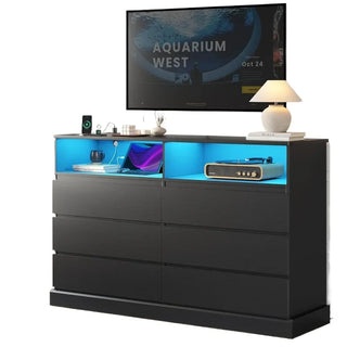 LuminEdge 6-Drawer LED Dresser