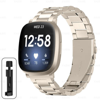 Premium Stainless Steel Watch Band for Fitbit Versa 2 – Adjustable Metal Strap