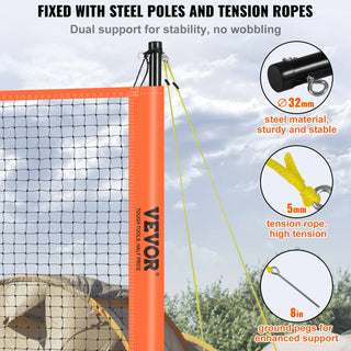 SucceBuy Outdoor Volleyball & Badminton Combo Set with Adjustable Steel Poles & Carrying Bag
