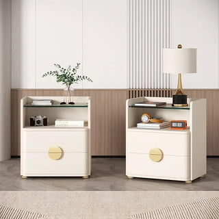 VistaGlass Modern Nightstands – Set of 2