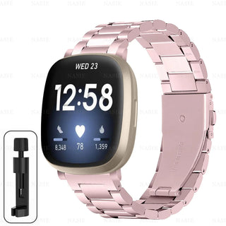 Premium Stainless Steel Watch Band for Fitbit Versa 2 – Adjustable Metal Strap