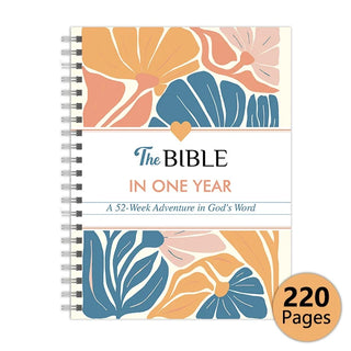 Bible In A Year Spiral Study Guide – 52 Week Women’s Devotional Journal (A5)