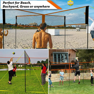 QuadPlay Volleyball & Badminton Set