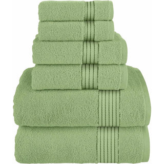Luxury Sage Green 6-Piece Turkish Cotton Towel Set – Ultra Soft, Plush & Quick-Dry | 680 GSM | Oeko-Tex Certified