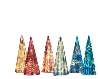 mercury glass tabletop Christmas trees