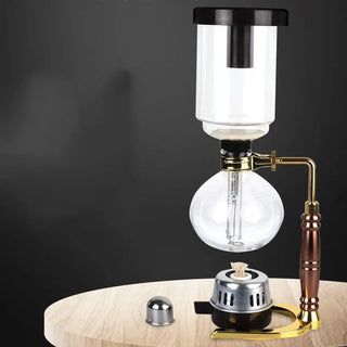 5-Cup Heat-Resistant Glass Siphon Coffee Maker – Vacuum Brewer with Reusable Cloth Filter & Burner