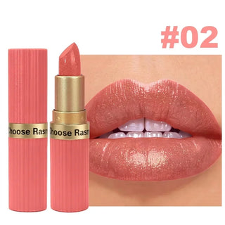 Pearlescent Pink Glitter Velvet Lipstick, Metallic Matte Shimmer Diamond Lip Color, Waterproof-Style Long-Lasting Women’s Makeup Cosmetic