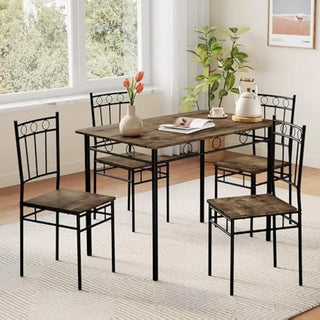 Kitchen Dining Table Set for 4 – 5-Piece Rectangular Dining Room Set with 4 Chairs