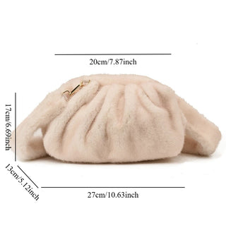 Wrinkled Cloud Shoulder Bag - Luxe Winter Fluff Meets Everyday Function