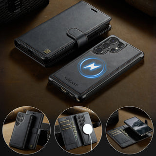 Detachable 2-in-1 Leather Wallet Case for Samsung Galaxy – Magnetic Card Holder, Kickstand & MagSafe-Compatible Design
