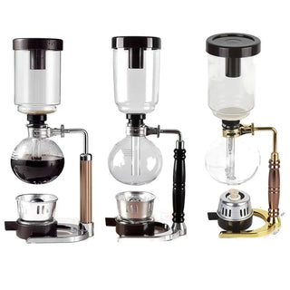 5-Cup Heat-Resistant Glass Siphon Coffee Maker – Vacuum Brewer with Reusable Cloth Filter & Burner