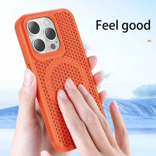 Honeycomb Cooling Magnetic iPhone Case – Breathable Heat-Dissipation Hard Cover for MagSafe