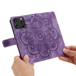 Luxury 3D Floral Leather Wallet Case for iPhone – Flip Cover with Card Slots, Kickstand & Magnetic Closure