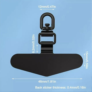 360° Rotatable Steel Phone Tether Tab – Ultra-Thin Metal Patch Lanyard Connector for All Smartphones