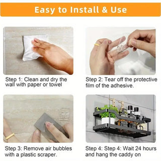 ZHOHO TANT 5-Pack Adhesive Shower Caddy Set