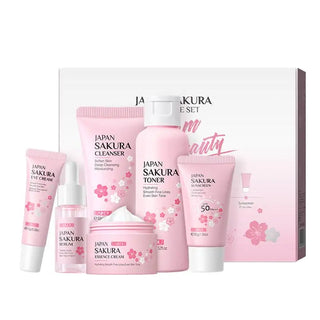 6pcs Sakura Skin Care and Facial Cleanser